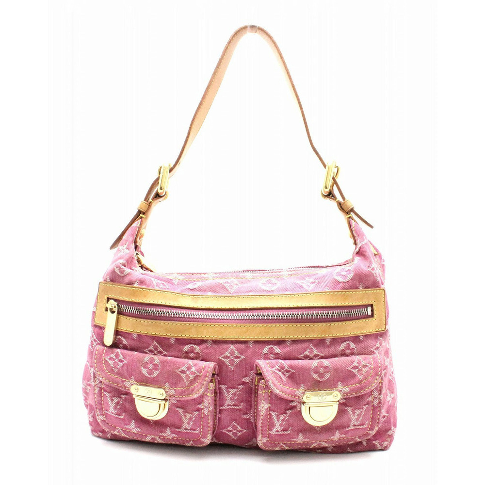 Louis Vuitton Monogram Denim Baggy Shoulder Bag One Semi Fuchsia Pink
